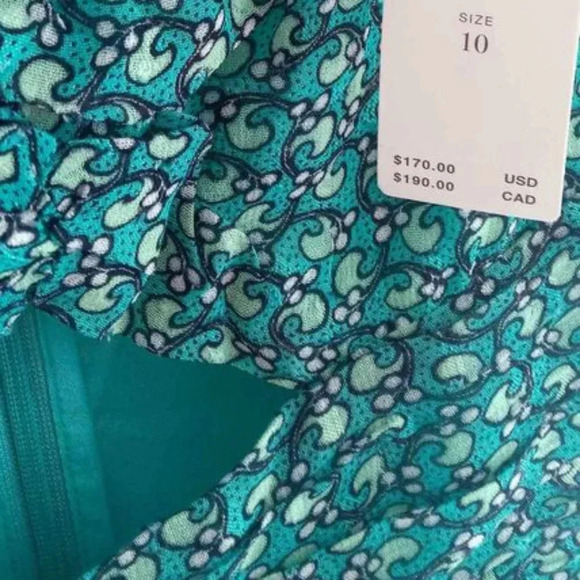 NEW Anthropologie 10 Floral Puff Sleeved Cut Out Midi Dress Green Handkerchief - Picture 9 of 11